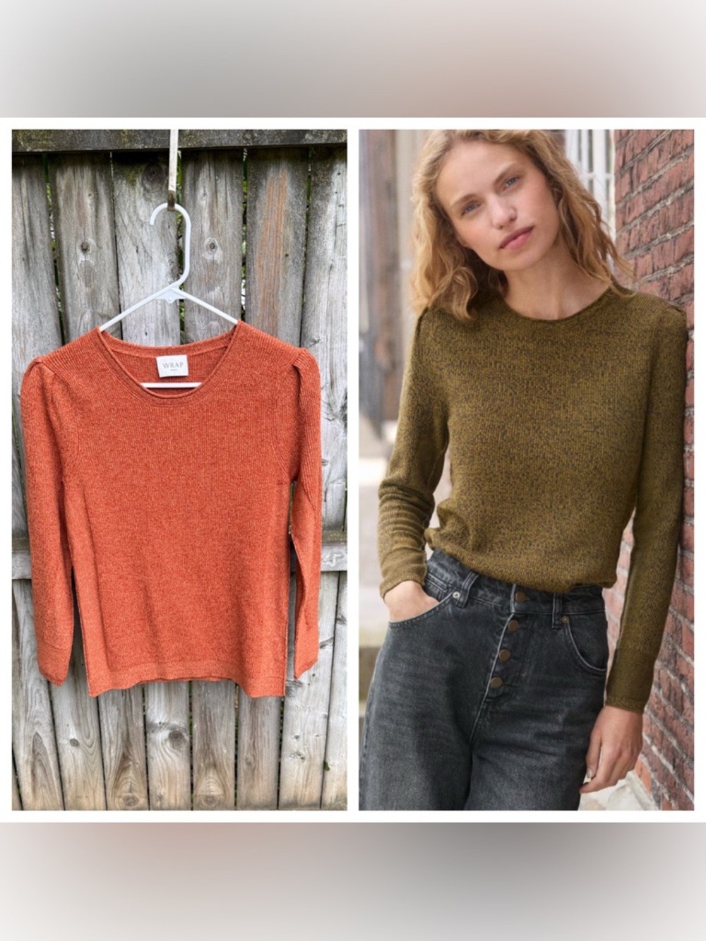 Wrap London Flecked sweater jumper Merino Wool & organic cotton ZM67 US 2